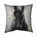 Begin Home Decor 26 x 26 in. Black Horse-Double Sided Print Indoor Pillow 5541-2626-AN143